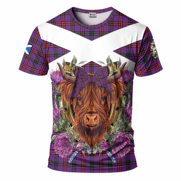 Montgomery Tartan T-Shirt Scottish Thistle Heilan Coo