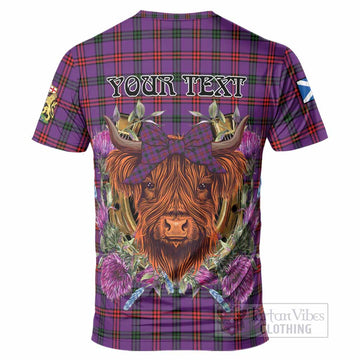 Montgomery Tartan T-Shirt Scottish Thistle Heilan Coo