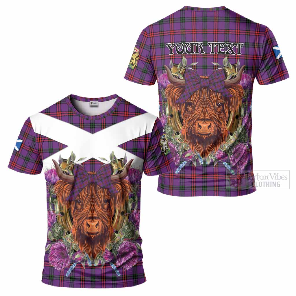 Montgomery Tartan T-Shirt Scottish Thistle Heilan Coo