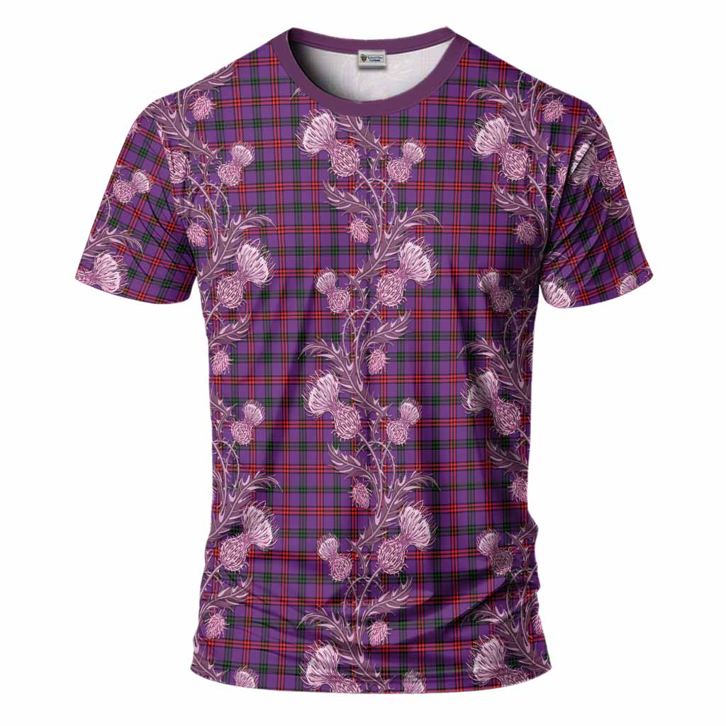 Montgomery Tartan T-Shirt Seamless Scottish Thistle Flowers
