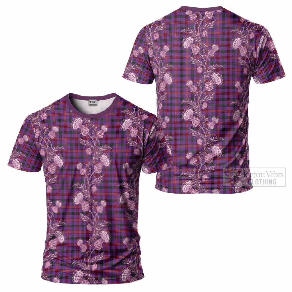 Montgomery Tartan T-Shirt Seamless Scottish Thistle Flowers