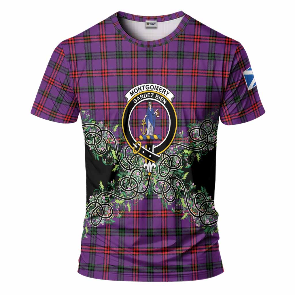 Montgomery Tartan T-Shirt Thistle Scottish Spirit