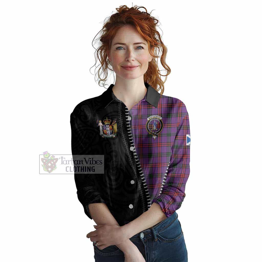 Montgomery Tartan Women Casual Shirt New Zealand Pattern Unique Zipper Stylized