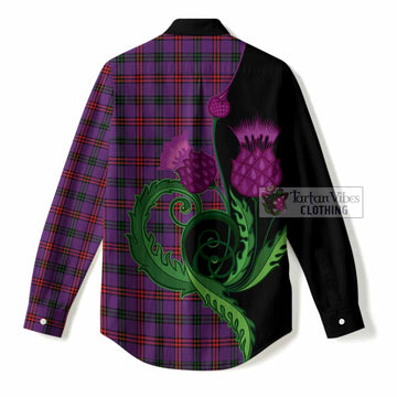 Montgomery Tartan Women Casual Shirt Traditional Scottish Thistle