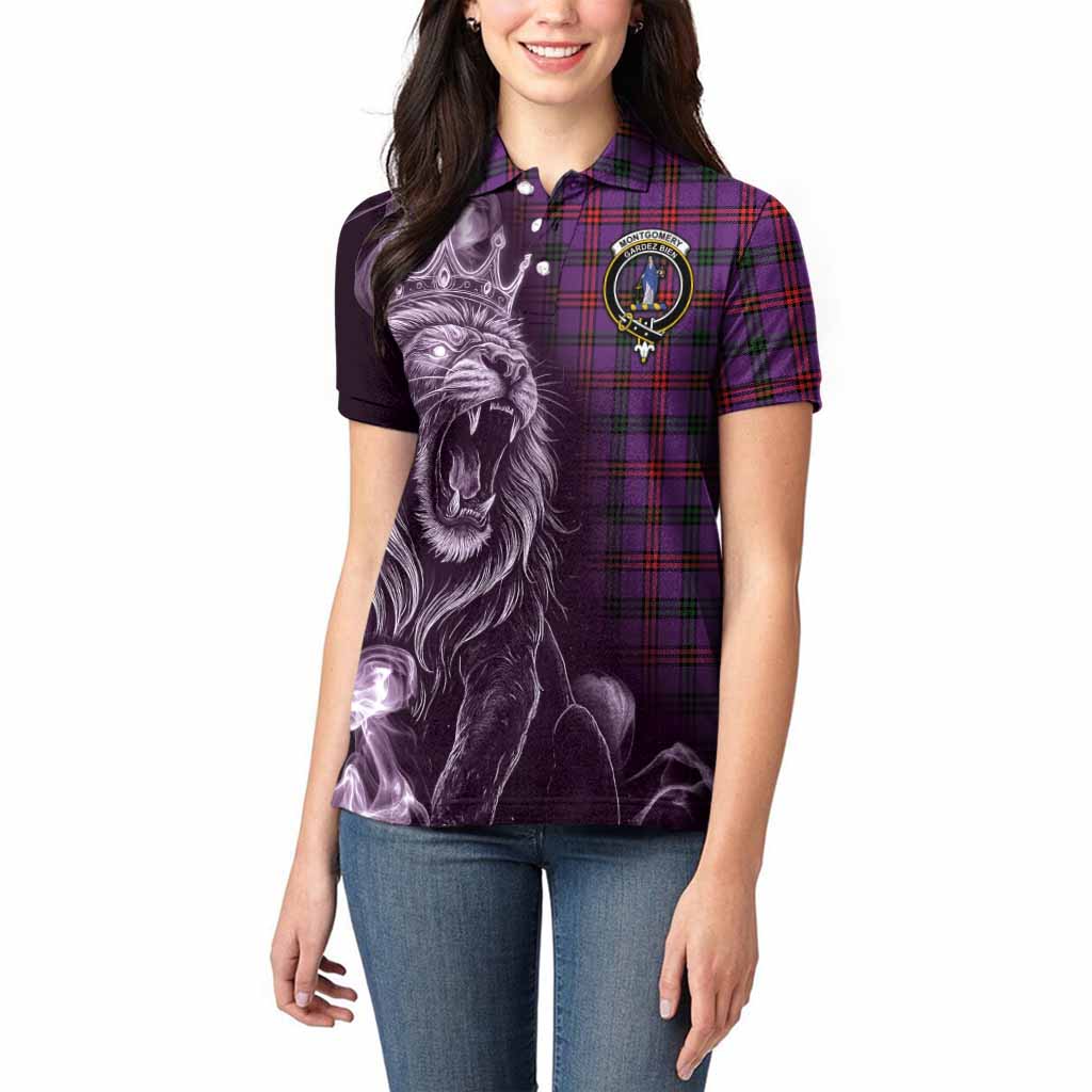 Montgomery Tartan Women Polo Shirt Roaring Lion Heritage