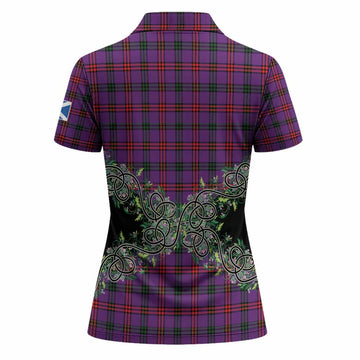 Montgomery Tartan Women Polo Shirt Thistle Scottish Spirit