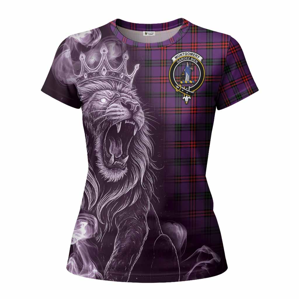 Montgomery Tartan Women T shirt Roaring Lion Heritage