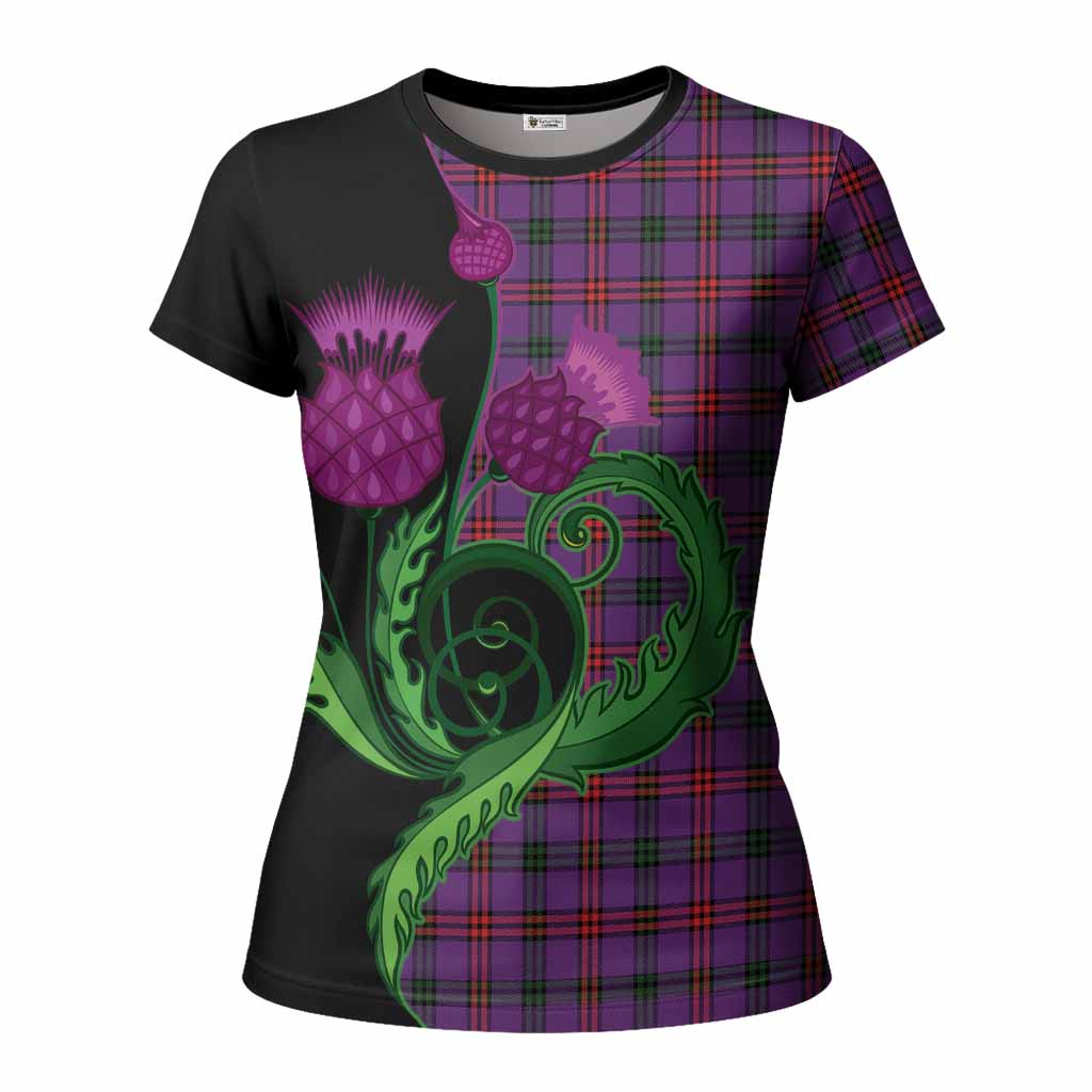 Montgomery Tartan Women T shirt Traditional Scottish Thistle