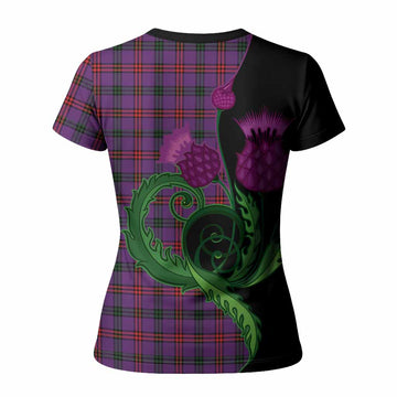 Montgomery Tartan Women T shirt Traditional Scottish Thistle