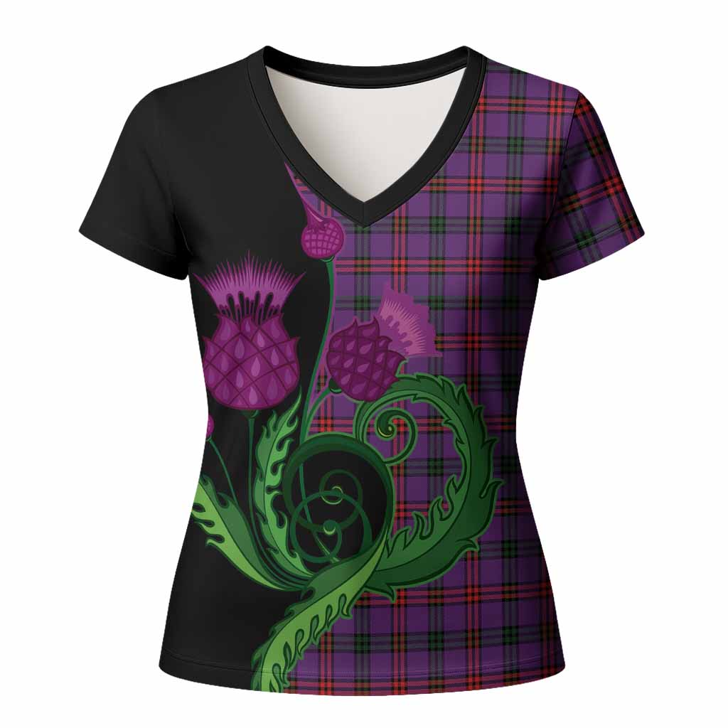 Montgomery Tartan Women T shirt Traditional Scottish Thistle