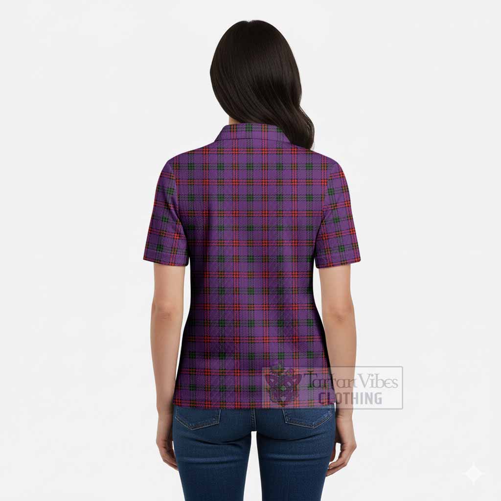 Montgomery Tartan Women’s Polo Sweater Top with Family Crest
