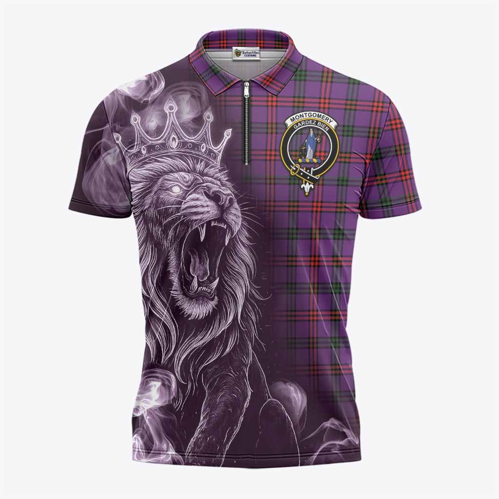 Montgomery Tartan Zipper Polo Shirt Roaring Lion Heritage