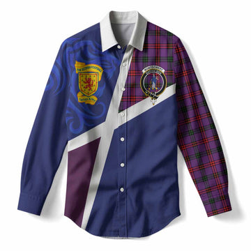 Montgomery The Scottish Football Crest Women Casual Shirt Lion-Tartan Army