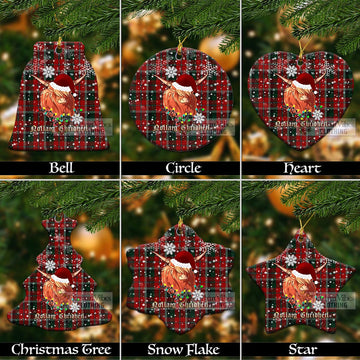Montrose Tartan Christmas Ceramic Ornaments with Twinkle Highland Cattle Ceramic - Tartan Vibes Clothing