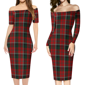Montrose Tartan Off Shoulder Lady Dress Women's Dress - Tartan Vibes Clothing