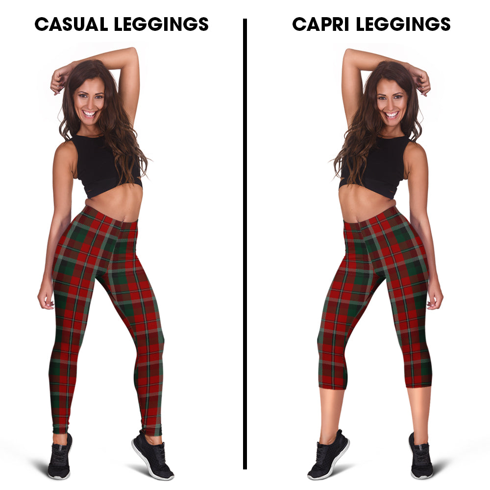 Montrose Tartan Womens Leggings Capri Leggings - Tartan Vibes Clothing