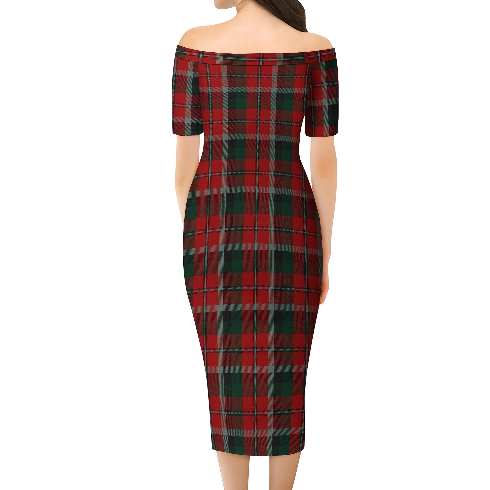 Montrose Tartan Off Shoulder Lady Dress - Tartan Vibes Clothing