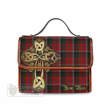 Tartan Vibes Clothing Montrose Tartan Waterproof Canvas Bag Golden Thistle Celtic Cross Style