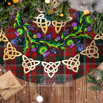 Tartan Vibes Clothing Montrose Tartan Christmas Tree Skirt with Thistle Celtic Knot Style