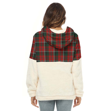 Montrose Tartan Half Style Women's Borg Fleece Hoodie with Half Zip - Tartan Vibes Clothing