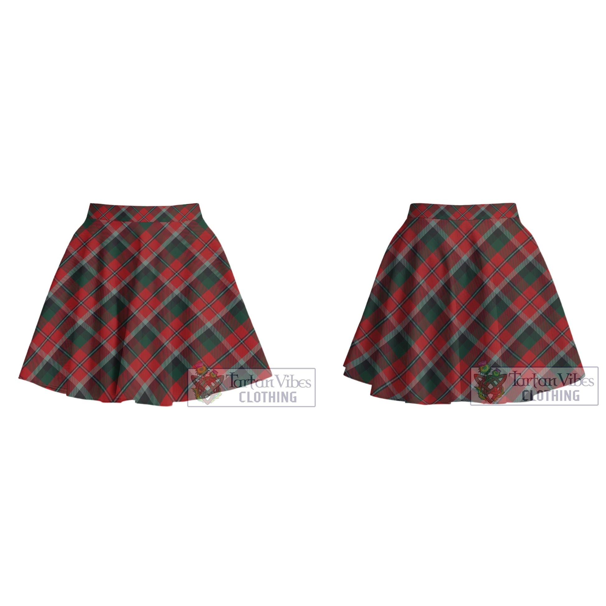 Montrose Tartan Women's Plated Mini Skirt Cross Style - Tartan Vibes Clothing