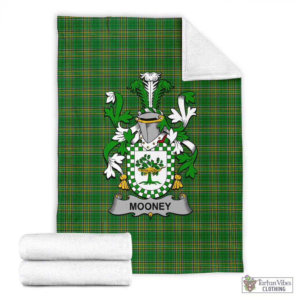 Mooney Irish Clan Tartan Blanket with Coat of Arms X-Large 59 x 79 inches 150 x 200 cm - Tartan Vibes Clothing