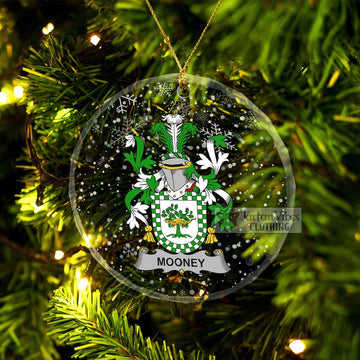 Mooney Irish Clan Christmas Glass Ornament with Coat of Arms