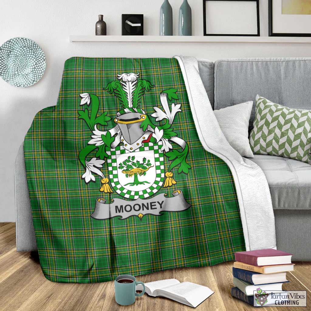 Mooney Irish Clan Tartan Blanket with Coat of Arms - Tartan Vibes Clothing