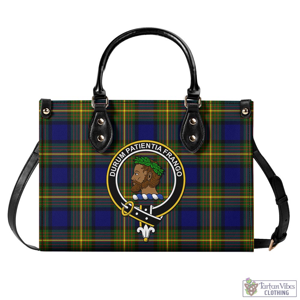Moore Tartan Luxury Leather Handbags with Family Crest - Tartan Vibes Clothing