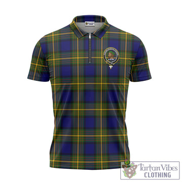 Moore Tartan Zipper Polo Shirt with Family Crest Unisex - Tartan Vibes Clothing