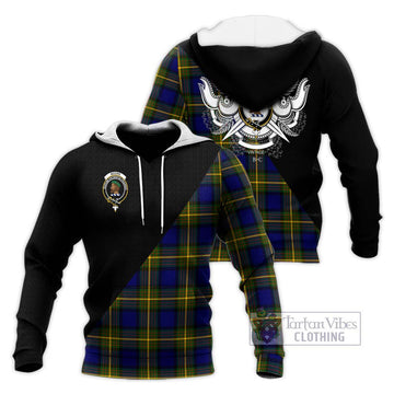 Moore Tartan Knitted Hoodie with Family Crest and Military Logo Style Unisex Knitted Pullover Hoodie - Tartan Vibes Clothing