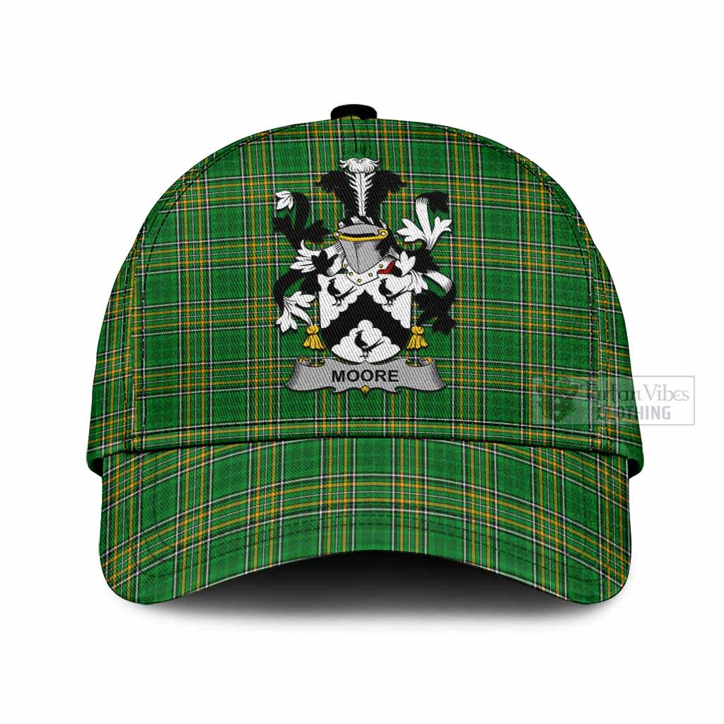 Moore Irish Clan Tartan Classic Baseball Cap with Coat of Arms Classic Cap Universal Fit - Tartan Vibes Clothing