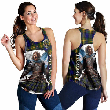 Tartan Vibes Clothing Moore Crest Tartan Women's Racerback Tanks Inspired by the Freedom of Scottish Warrior