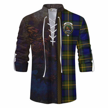 Tartan Vibes Clothing Moore Tartan Family Crest Ghillie Kilt Shirt Alba Gu Brath Be Brave Lion Ancient Style
