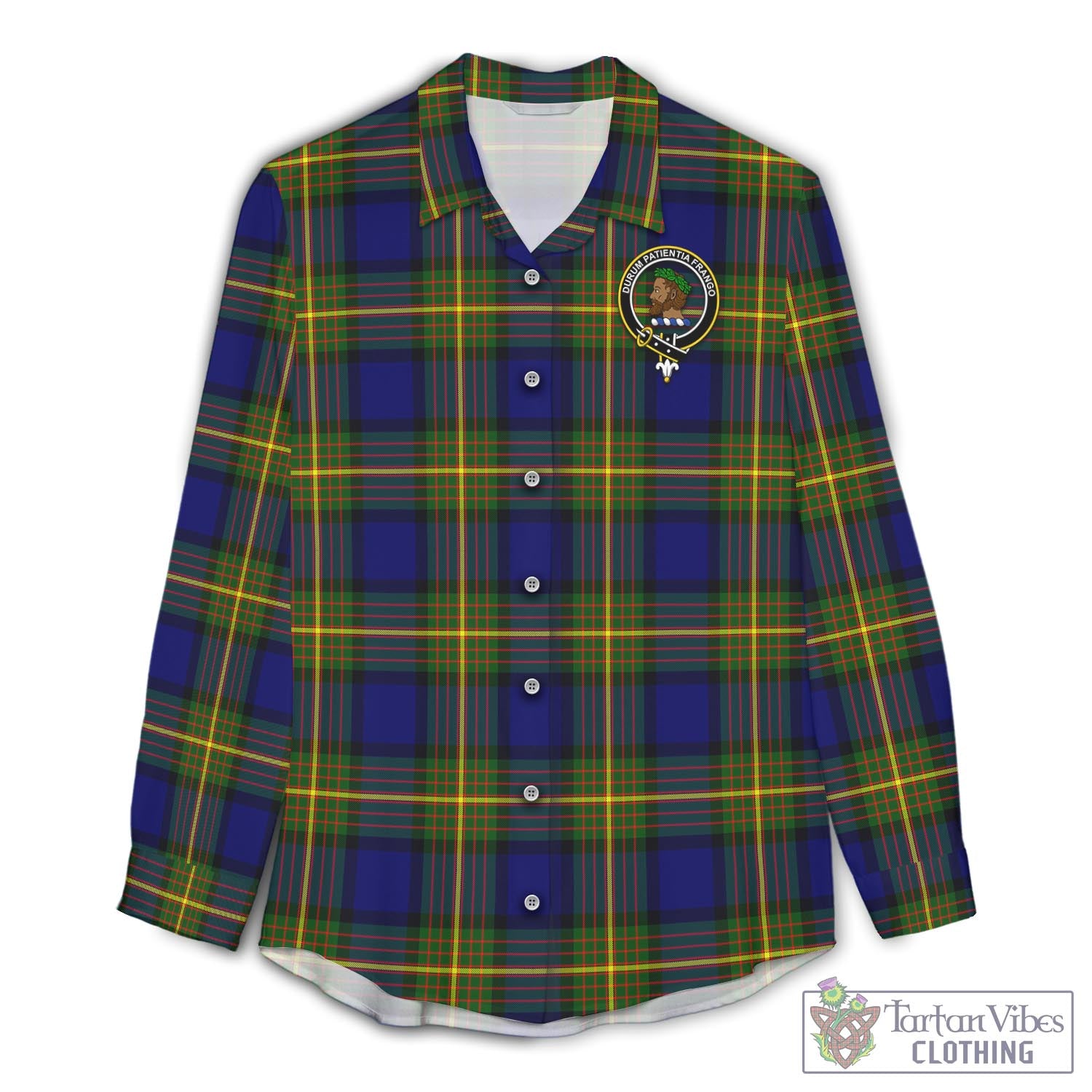 Tartan Vibes Clothing Moore Tartan Womens Casual Shirt with Family Crest