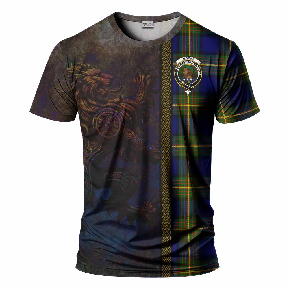 Moore Tartan Family Crest T-Shirt Alba Gu Brath Be Brave Lion Ancient Style Kid's Shirt - Tartan Vibes Clothing