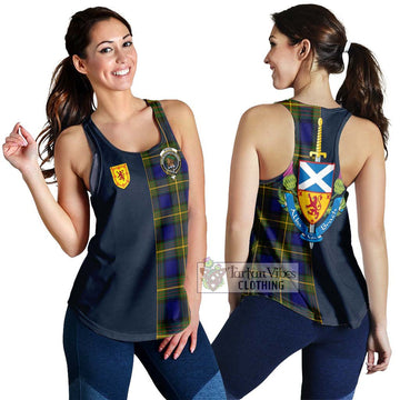 Moore Tartan Women's Racerback Tanks Alba with Scottish Lion Royal Arm Half Style 4XL - Tartan Vibes Clothing