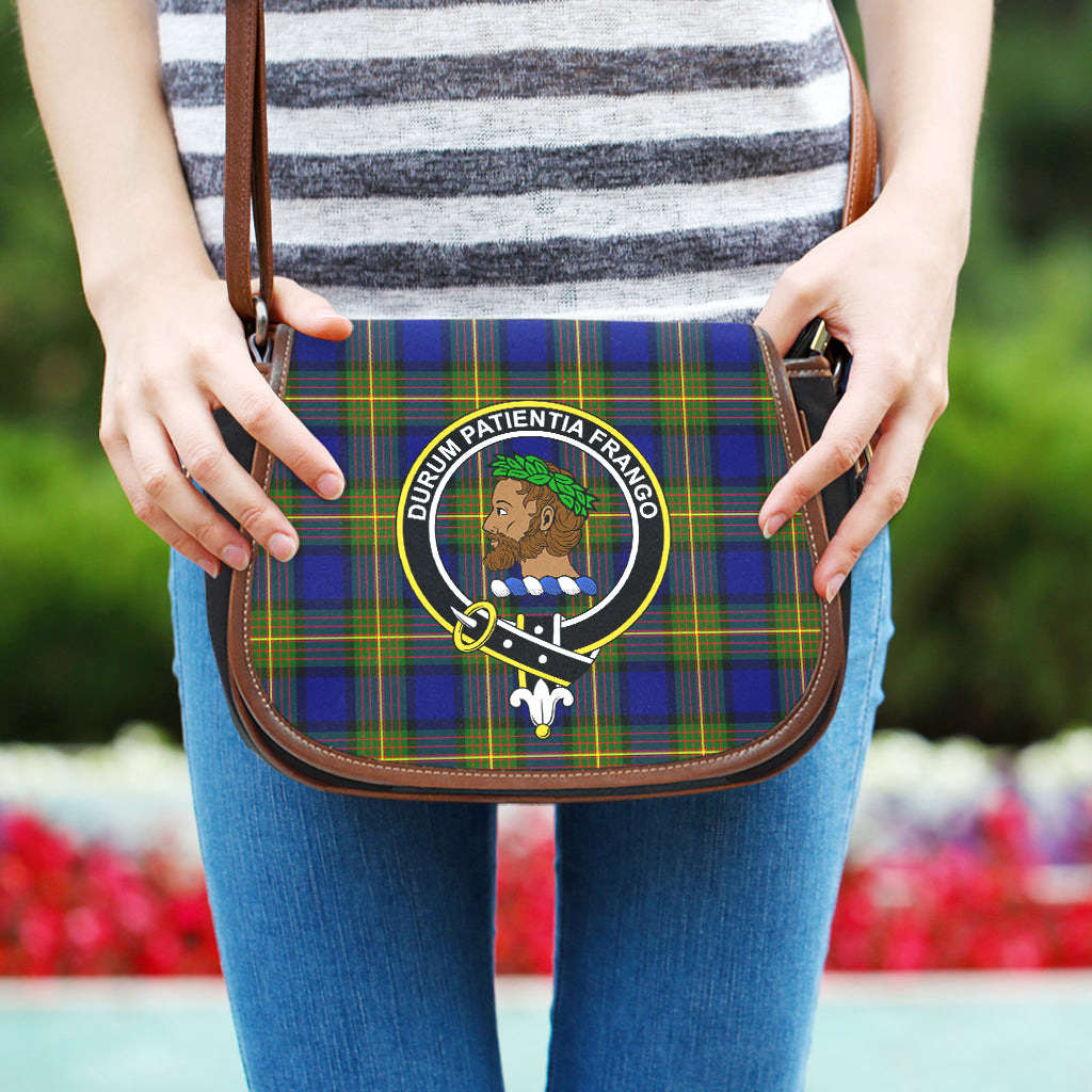 Moore Tartan Saddle Bag with Family Crest One Size 9.05*3.35*7.48 inch - Tartan Vibes Clothing
