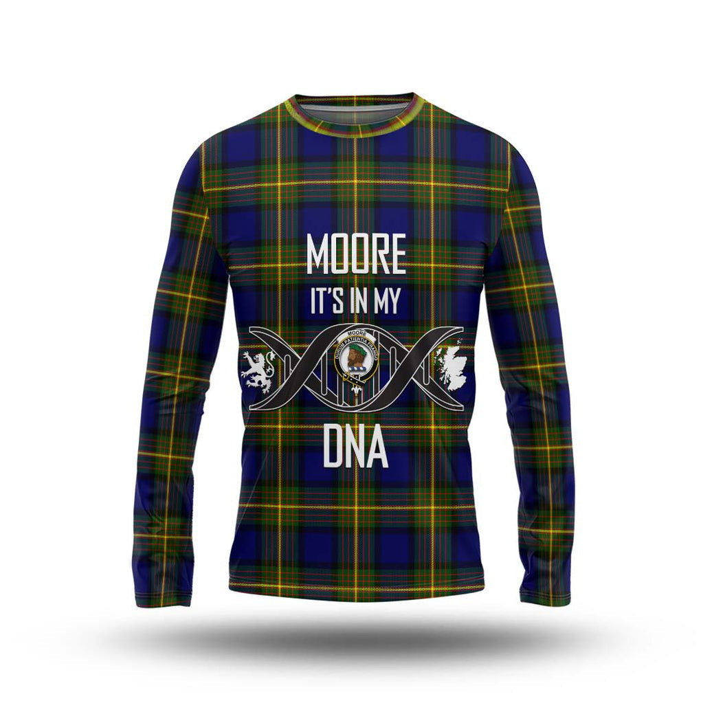 Moore Tartan Long Sleeve T-Shirt with Family Crest DNA In Me Style Unisex - Tartan Vibes Clothing