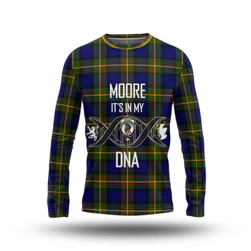 Moore Tartan Long Sleeve T-Shirt with Family Crest DNA In Me Style Unisex - Tartan Vibes Clothing