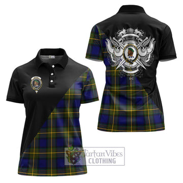 Moore Tartan Women's Polo Shirt with Family Crest and Military Logo Style Women - Tartan Vibes Clothing