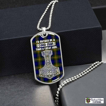 Tartan Vibes Clothing Moore Tartan Dog Tag Necklace Viking Mjolnir Style