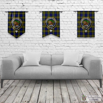 Moore Tartan Gonfalon, Tartan Banner with Family Crest Rectangle - Tartan Vibes Clothing
