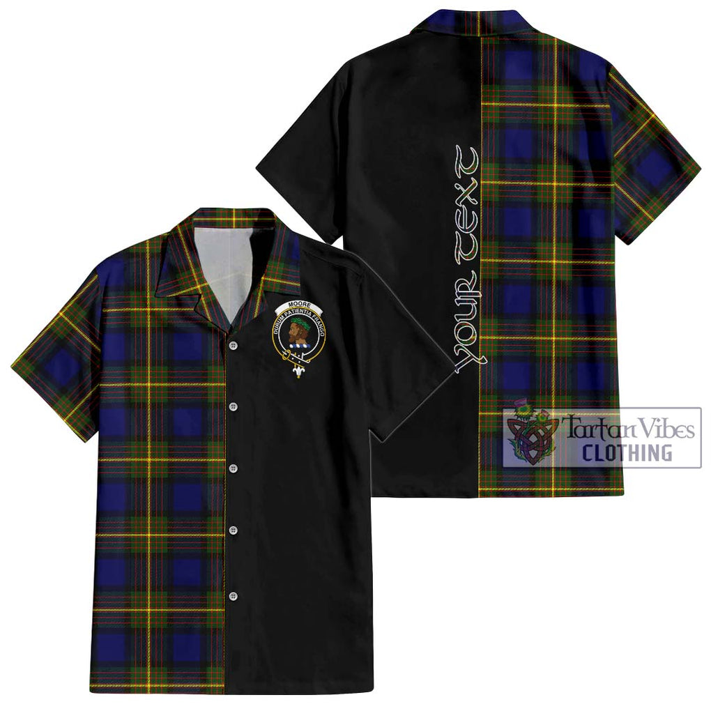 Moore Tartan Hawaiian Shirt with Family Crest and Half Of Me Style Kid - Tartan Vibes Clothing