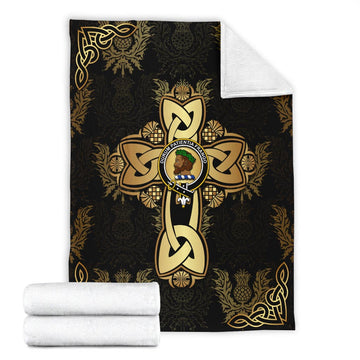 Moore Clan Blanket Gold Thistle Celtic Style X-Large 59 x 79 inches 150 x 200 cm - 2D-tartanvibesclothing