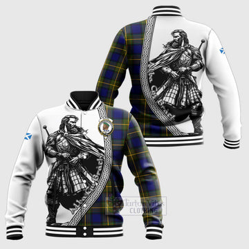 Moore Tartan Clan Crest Baseball Jacket with Highlander Warrior Celtic Style Unisex - Tartan Vibes Clothing