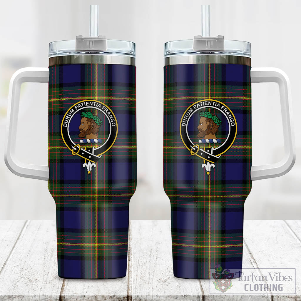 Moore Tartan Tumbler with Handle with Family Crest One Size 40 OZ - Tartan Vibes Clothing