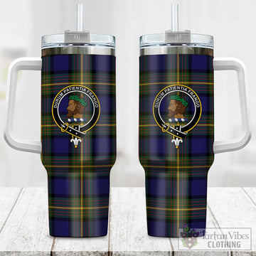 Moore Tartan and Family Crest Tumbler with Handle