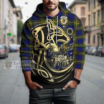 Moore Tartan Hoodie with Family Crest Celtic Wolf Style Zip Hoodie - Tartan Vibes Clothing