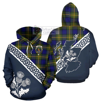 Moore Tartan Hoodie Featuring Thistle and Scotland Map Zip Hoodie - Tartan Vibes Clothing
